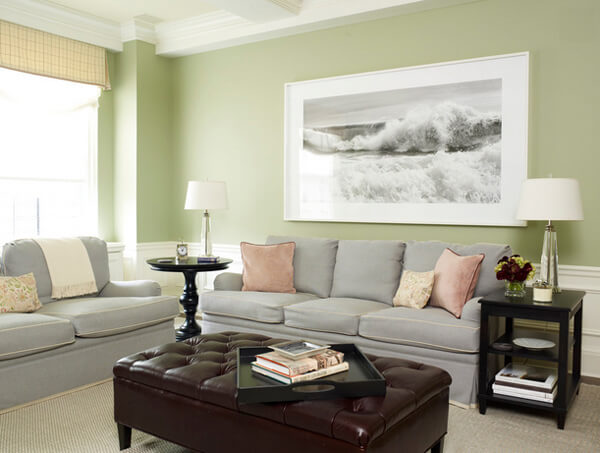 Lovely Grey and Green Living Rooms