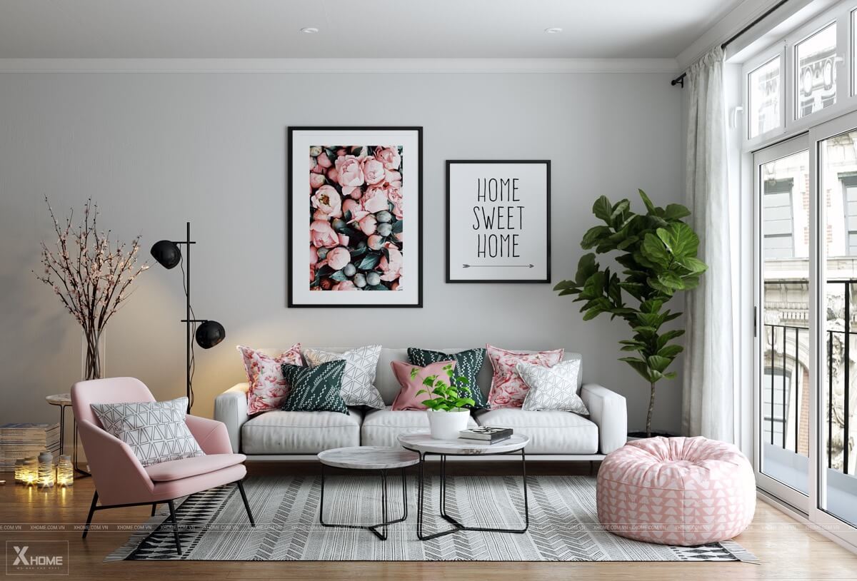 Pink Living Rooms